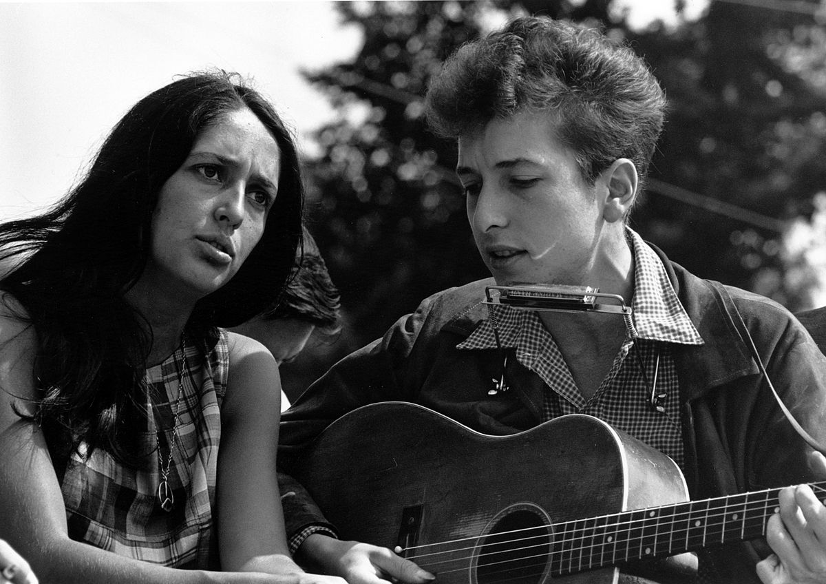 Joan Baez et Bob Dylan, contre la violence.